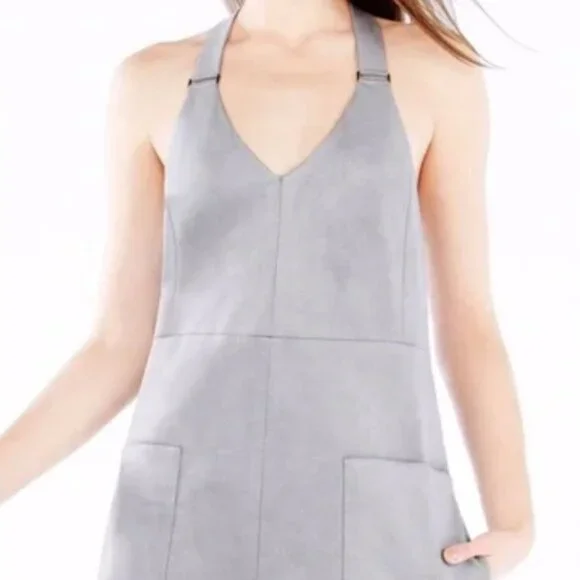 NWT BCBG Maxazria Abbott Grey Faux-Suede Dress M - Picture 2 of 6